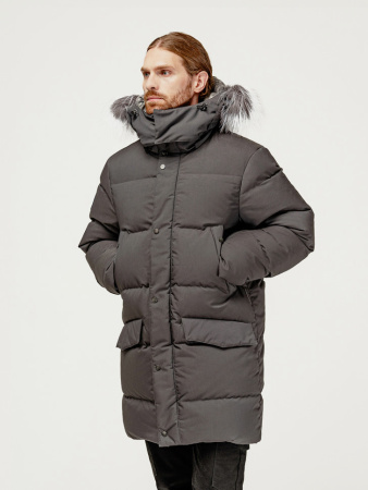 Пуховик Аляска Top Arctic Goose мех ЧБК (Мужской; 48; Графит)